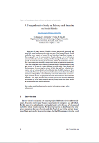 A Comprehensive Study on Privacy and Security on Social Media