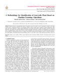 A Methodology for Identification of Ayurvedic Plant Based on Machine Learning Algorithms