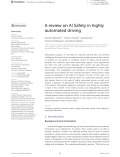 A review on AI Safety in highly automated driving
