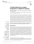 A United States Fair Lending Perspective on Machine Learning