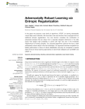 Adversarially Robust Learning via Entropic Regularization