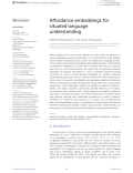 Affordance embeddings for situated language understanding