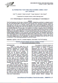 ALTERNATIVE TEXT PRE-PROCESSING USING CHAT GPT OPEN AI