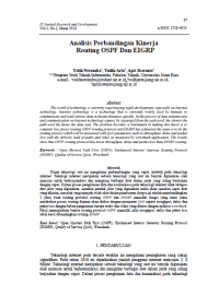 Analisis Perbandingan Kinerja Routing OSPF Dan EIGRP