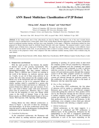 ANN Based Multiclass Classification of P2P Botnet
