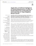 Application of Artificial Intelligence to Plasma Metabolomics Profiles to Predict Response to Neoadjuvant Chemotherapy in Triple-Negative Breast Cancer