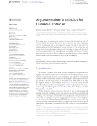 Argumentation: A calculus for Human-Centric AI