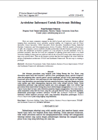 Arsitektur Informasi Untuk Electronic Bidding