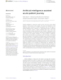 Artificial intelligence assisted acute patient journey