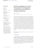 Artificial intelligence at work: The problem of managerial control from call centers to transport platforms