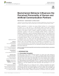 Backchannel Behavior Influences the Perceived Personality of Human and Artificial Communication Partners