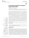 Computational Models of Readers’ Apperceptive Mass