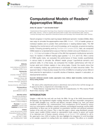 Computational Models of Readers’ Apperceptive Mass