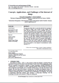 Concepts, Applications, and Challenges of the Internet of things