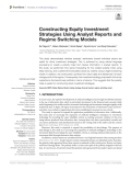 Constructing Equity Investment Strategies Using Analyst Reports and Regime Switching Models