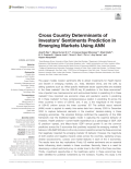 Cross Country Determinants of Investors’ Sentiments Prediction in Emerging Markets Using ANN