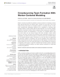 Crowdsourcing Team Formation With Worker-Centered Modeling
