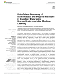 Data-Driven Discovery of Mathematical and Physical Relations in Oncology Data Using Human-Understandable Machine Learning