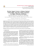 Decision Support System to Enhance Students’ Employability using Data Mining Techniques for Higher Education Institutions