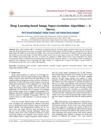 Deep Learning-based Image Super-resolution Algorithms – A Survey