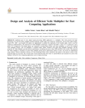 Design and Analysis of Efficient Vedic Multiplier for Fast Computing Applications