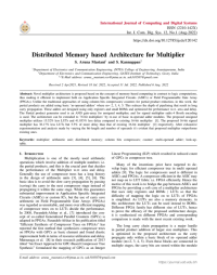 Distributed Memory based Architecture for Multiplier