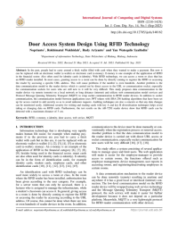 Door Access System Design Using RFID Technology