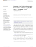 Editorial: Artificial intelligence in finance and industry: Highlights from 6 European COST conferences