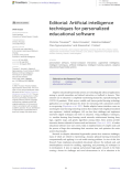 Editorial: Artificial intelligence techniques for personalized educational software