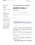 Editorial: Explainable artificial intelligence models and methods in finance and healthcare