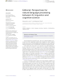 Editorial: Perspectives for natural language processing between AI, linguistics and cognitive science