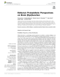Editorial: Probabilistic Perspectives on Brain (Dys)function