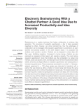 Electronic Brainstorming With a Chatbot Partner: A Good Idea Due to Increased Productivity and Idea Diversity