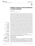 Enabling Training of Neural Networks on Noisy Hardware