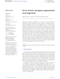 Error driven synapse augmented neurogenesis