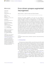 Error driven synapse augmented neurogenesis