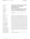 Estimating distribution shifts for predicting cross-subject generalization in electroencephalography-based mental workload assessment