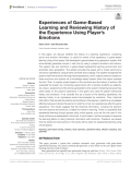 Experiences of Game-Based Learning and Reviewing History of the Experience Using Player’s Emotions