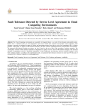 Fault Tolerance Directed by Service Level Agreement in Cloud Computing Environments