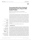 Forecasting Stock Price Trends by Analyzing Economic Reports With Analyst Profiles
