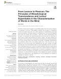 From Lexicon to Flexicon: The Principles of Morphological Transcendence and Lexical Superstates in the Characterization of Words in the Mind