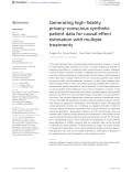 Generating high-fidelity privacy-conscious synthetic patient data for causal effect estimation with multiple treatments