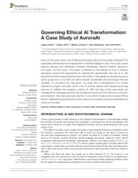Governing Ethical AI Transformation: A Case Study of AuroraAI