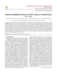 Human Identification Based on SIFT Features of Hand Image