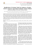 Identification of Customer Needs for Laptop in a Product Reviews using the Aspect-Based Sentiment Analysis Method