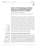 Inferior: The Challenges of Gender Parity in the Artificial Intelligence Ecosystem-A Case for Canada