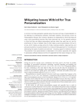 Mitigating Issues With/of/for True Personalization