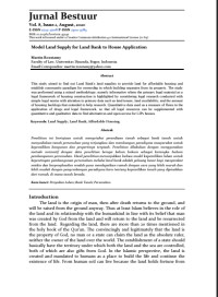 Model Land Supply for Land Bank to House Application