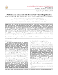 Performance Enhancement of Eulerian Video Magnification
