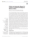 Politics by Automatic Means? A Critique of Artificial Intelligence Ethics at Work